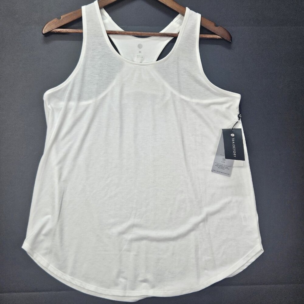 Traj3ctory Activewear Women's Size M White Racerback Training Tank Top